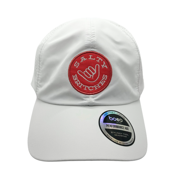 NEW Salty Elite White Laser Cut Hat by Boco with Pink Salty Patch