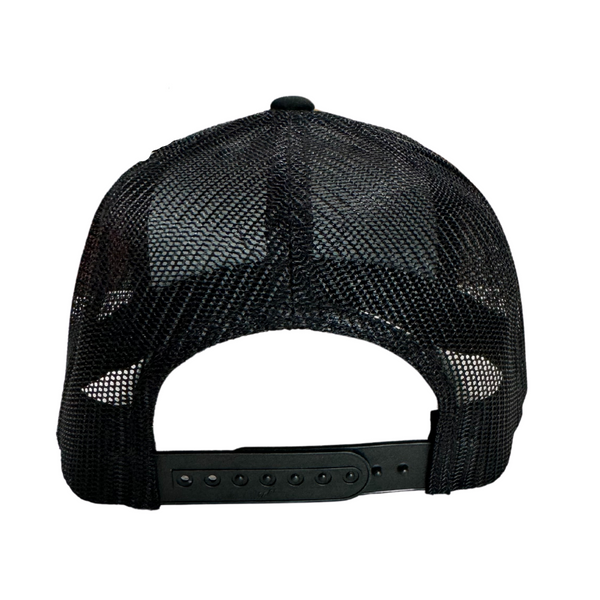 Salty Britches Black Snapback Hat with Camo Round Logo