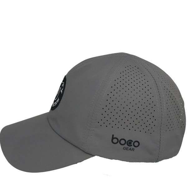 NEW Salty Elite Grey Laser Cut Hat by Boco with Black Salty Patch