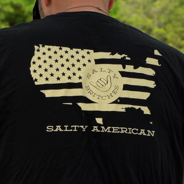 Black Salty American Salty Britches® T-Shirt - Black