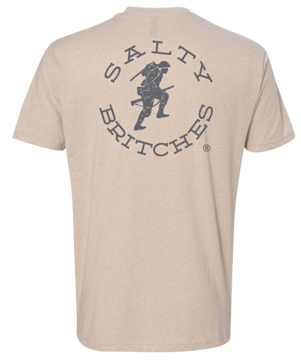 Salty Britches® Hang Loose T-Shirt - Military Cream Logo