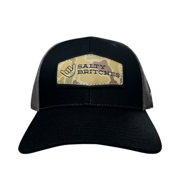 Salty Britches Richardson 115 Hat with horizontal logo in camo