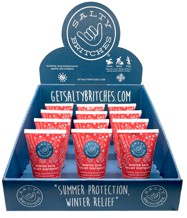 Salty Britches® Winter Ointment Counter Display Box FREE with first case (24 units) order.